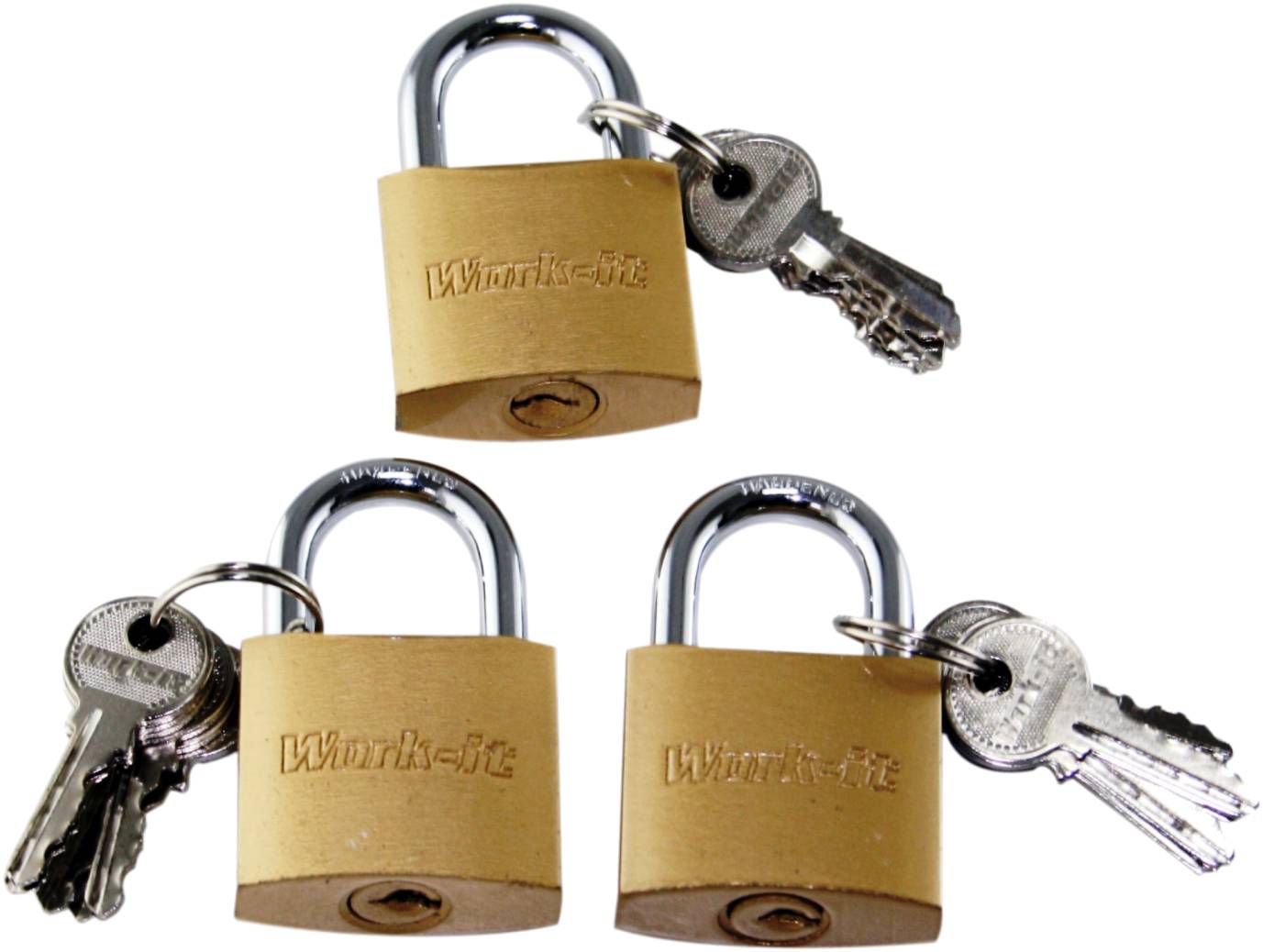 Hangslot 3 stuks hangslotjes met gelijke sleutel | 25 mm | gelijksluitend-0