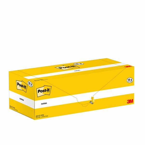 Memoblok 3M Post-it 654-CY 76x76mm geel voordeelpak-1