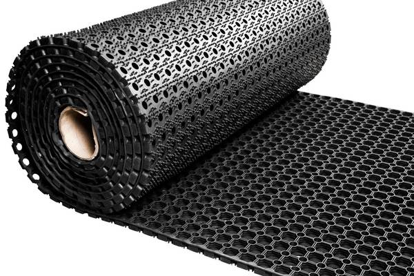 Rubber ringmat op rol 10 meter - 150 cm breed - Dikte 23 mm