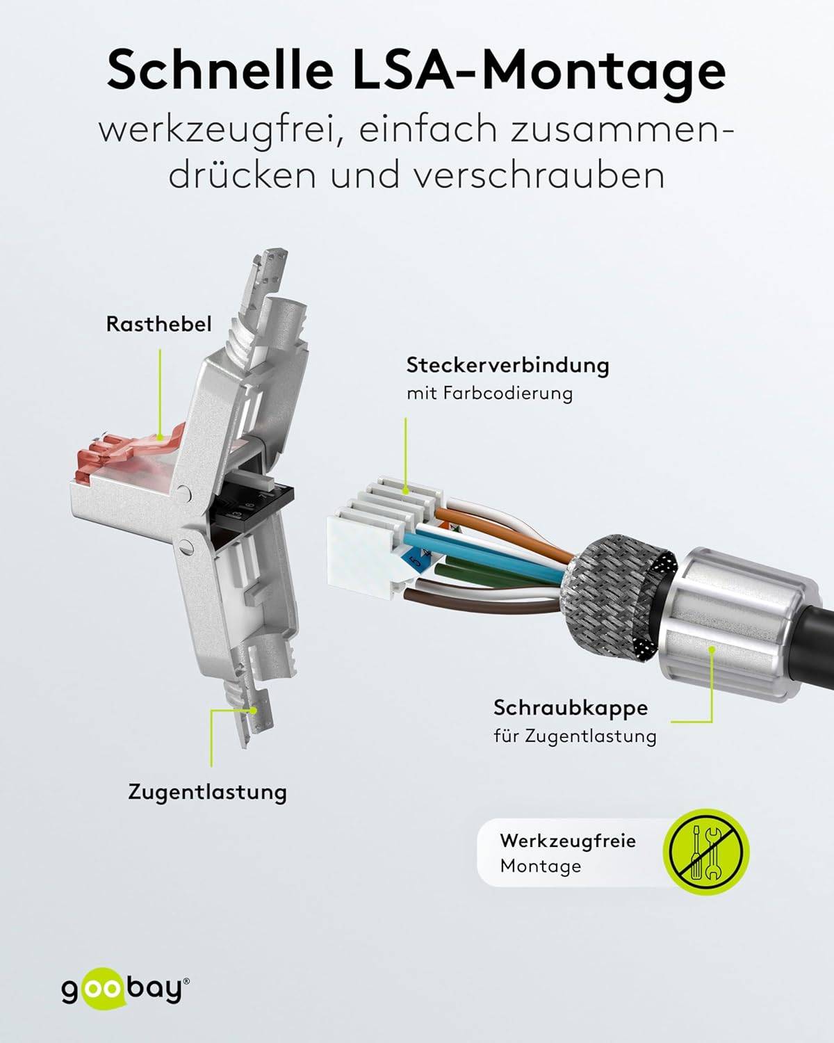 RJ45 toolless connector | CAT6 | STP | AWG22-26 | metaal | per stuk-3