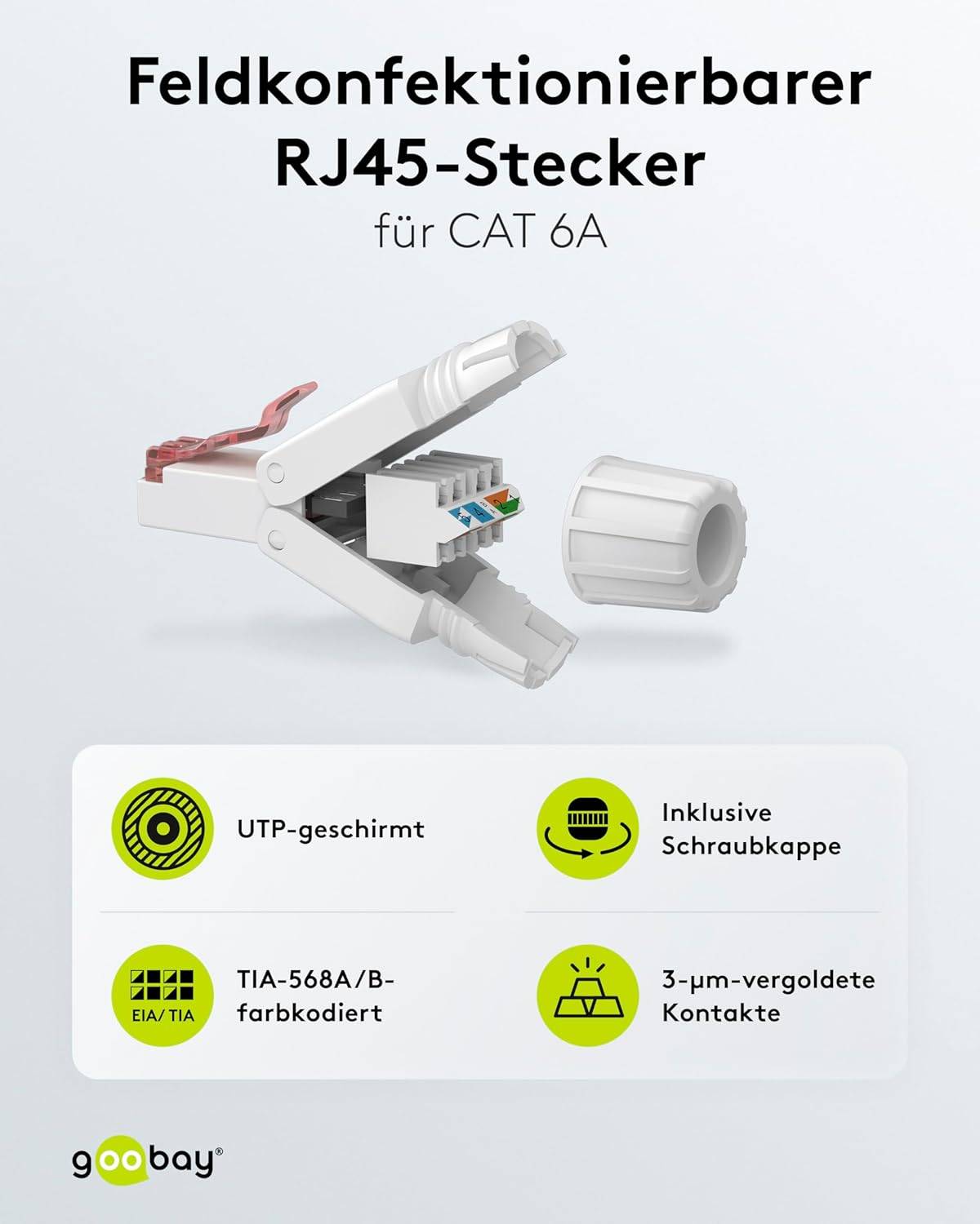 RJ45 toolless connector | CAT6 | UTP | AWG22-24 | wit | per stuk-1