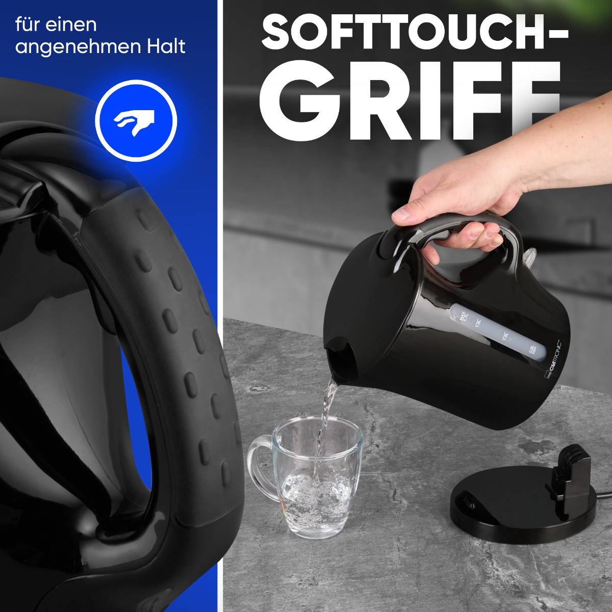 Clatronic WK 3819 waterkoker 1,7 liter 2200 W zwart-4