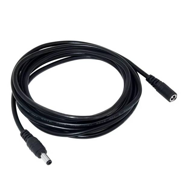DC Verlengkabel 5.5x2.1mm - 12V DC - DC Kabel 5m - Zwart