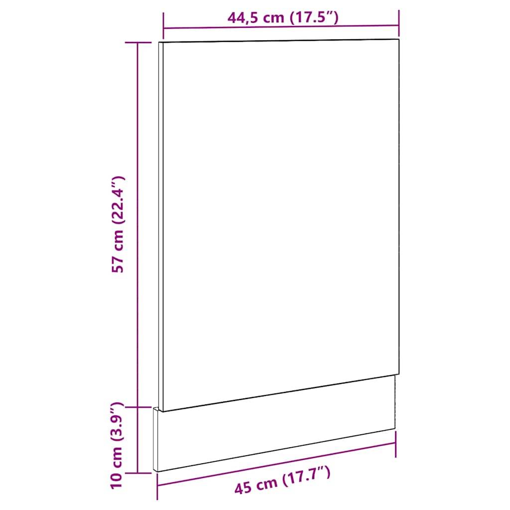 vidaXL - Vaatwasserpaneel - 45x3x67 - cm - betongrijs-3
