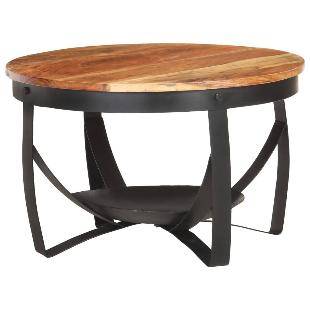 vidaXL - Salontafel - Ø - 68x43 - cm - massief - acaciahout