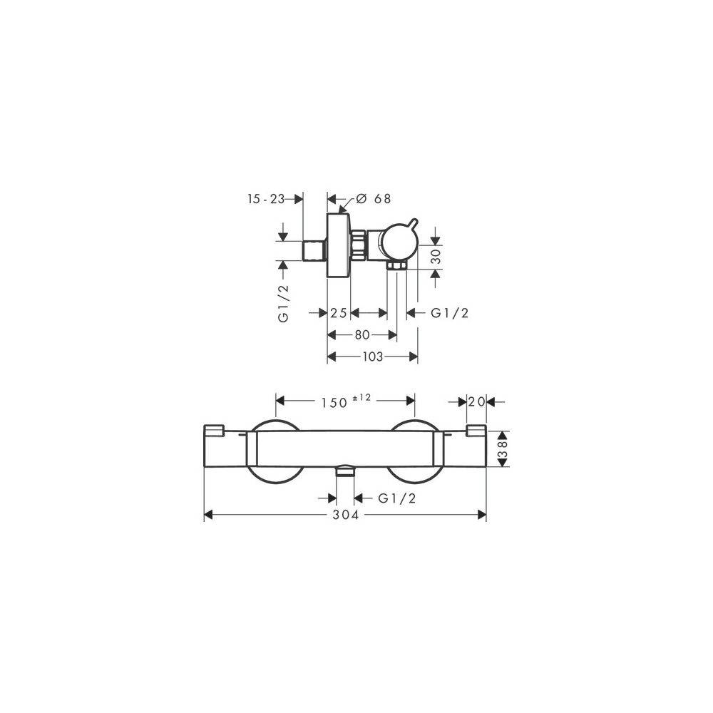 Hansgrohe Ecostat Comfort douchethermostaat met S-koppeling chroom-2