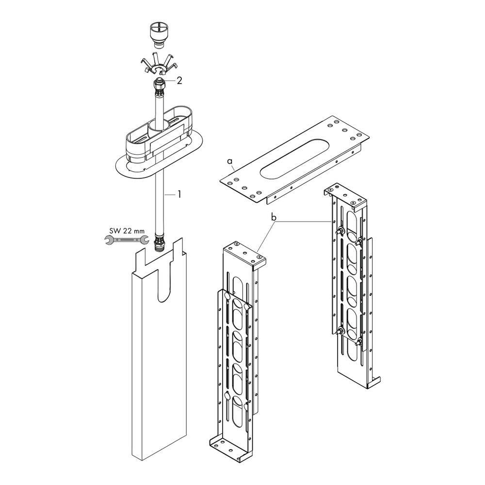 Hansgrohe 13560180 basiset m. inbouwdeel m. 1 functie4059625202968-1