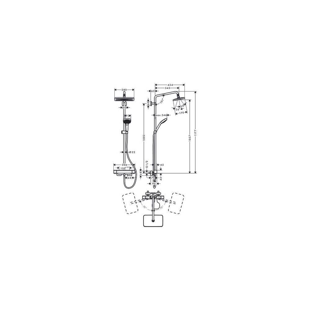HG Croma E Shpipe 280 1j EcoSmart chr-1