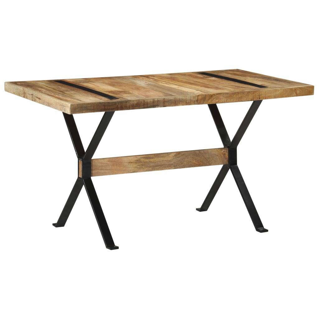 vidaXL - Eettafel - 140x70x76 - cm - ruw - mangohout