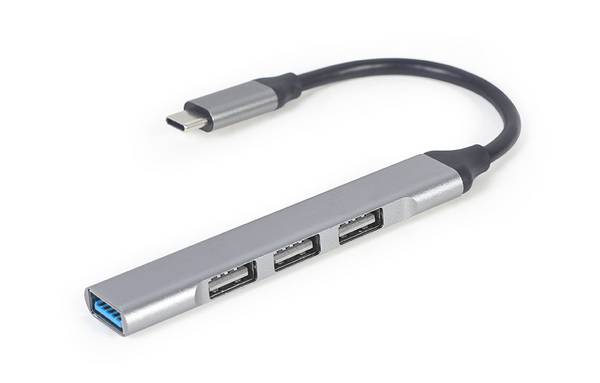 GEMBIRD UHB-CM-U3P1U2P3-03 Hub USB; USB-A aansluiting x4,USB-C-stekker; USB 3.1; grijs - 1 stuk