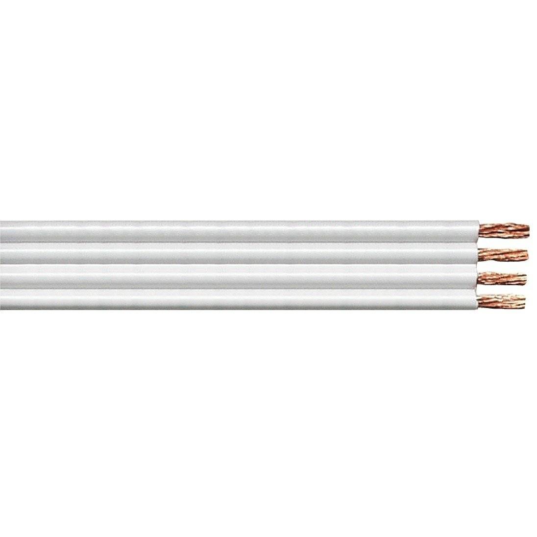 Bi-wire luidspreker kabel (CU koper) - 4x 1,50mm² / wit - 100 meter-0