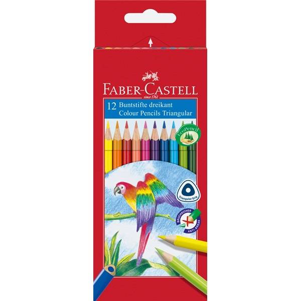 FABER-CASTELL kleurpotlood driehoekig 12-pack kartonnen doos-1