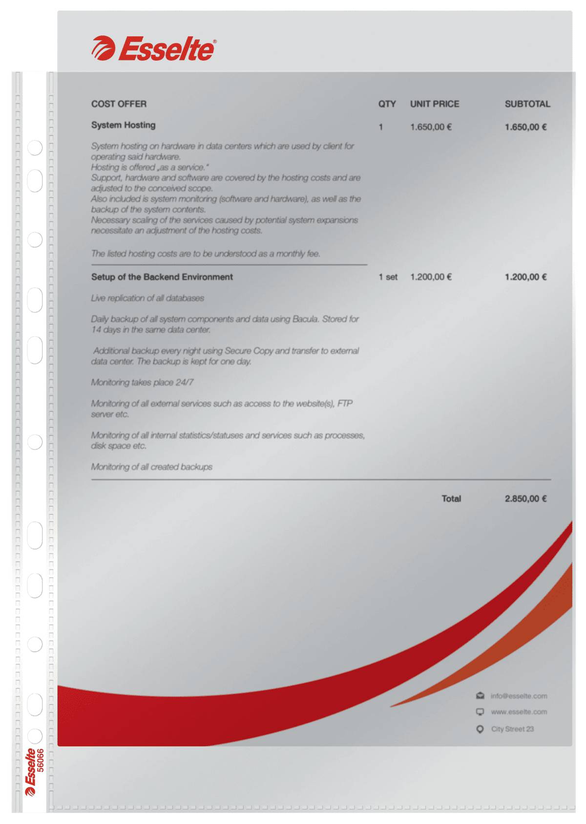 ESSELTE PP INSTEEKTAS A4 DS100-1