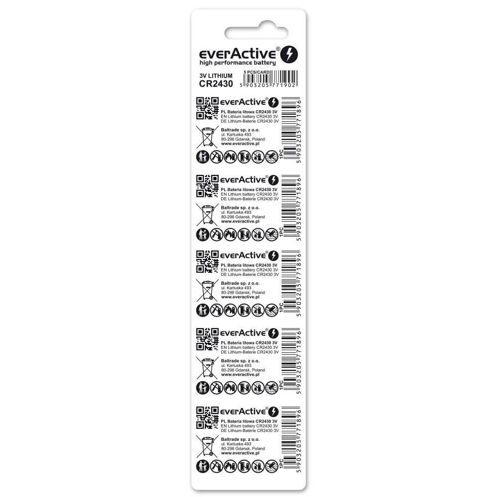 EAV Mini everActive CR2430 lithiumbatterij blister van 5 stuks-1
