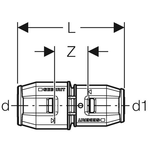 Geberit PushFit verloop d25-16-1