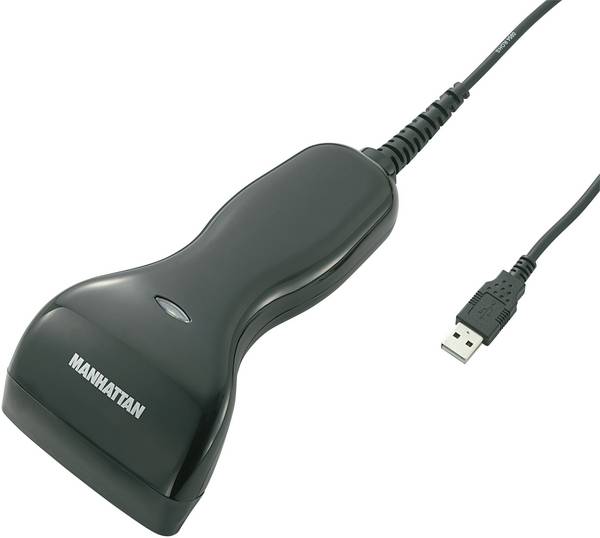 Manhattan 401517 USB-Kit Barcodescanner Kabel 1D Zwart Handmatig USB