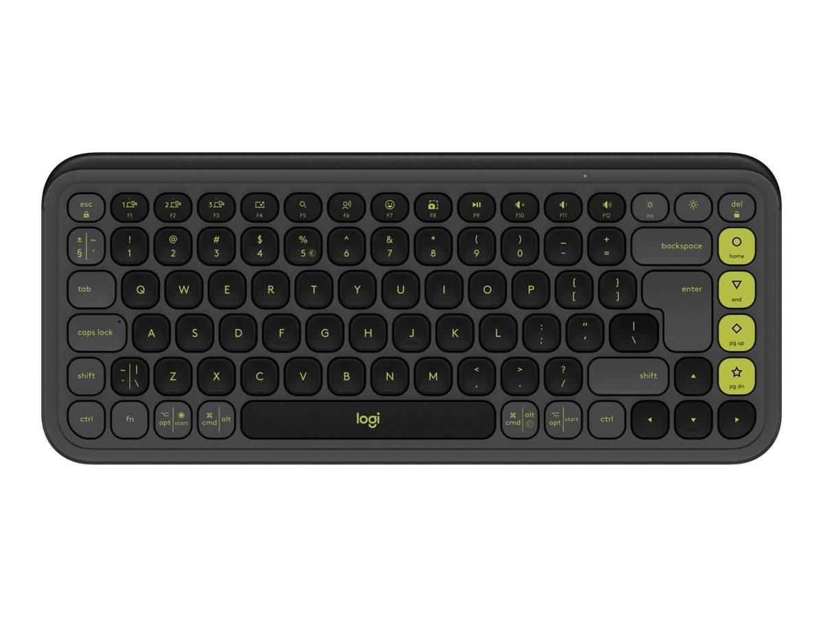 Logitech POP Icon Keys Toetsenbord - Draadloos Verbinding - Engels (US) - QWERTY indeling - Grafiet, Groen - Bluetooth E