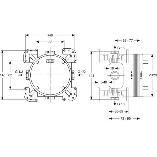 Ideal Standard Easy-box built-in bad / douchemengkraan inbouwthemostaat kit1/easy-box-1