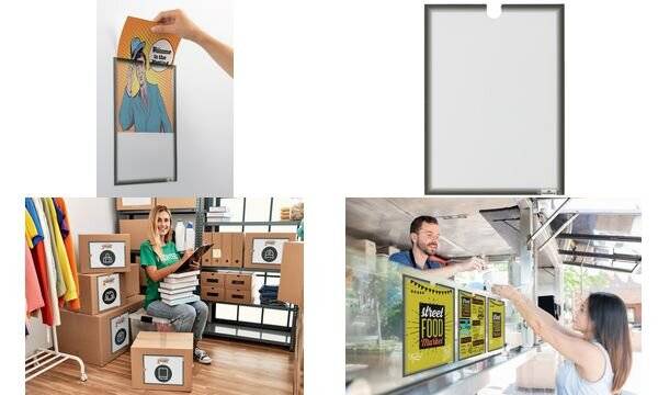 1x5 Duurzame documentenhouder DIN A4 zelfklevend grijs 400657-3