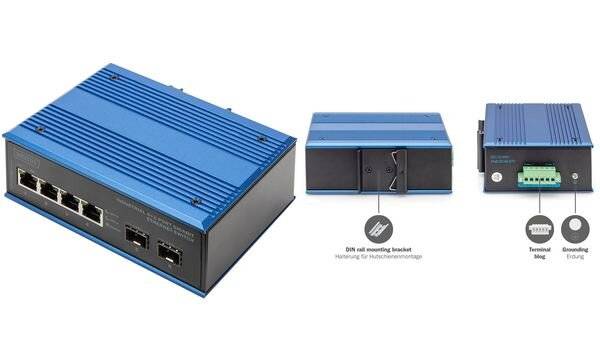 Digitus DN-651148 Industrial Ethernet Switch 4 x 2 poorten 10 / 100 / 1000 MBit/s-4