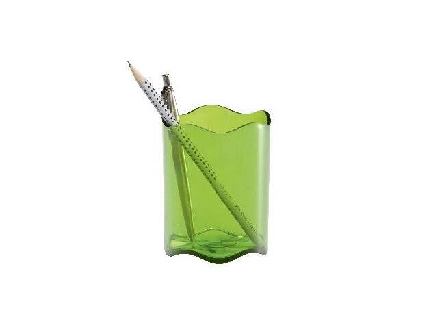 Duurzame pennenhouder, trendy, doorschijnend groen.-4
