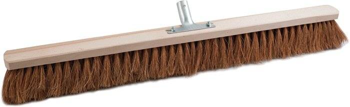 Bezem kokos lengte 800 mm met metalen steelhouder plathout SOREX-2
