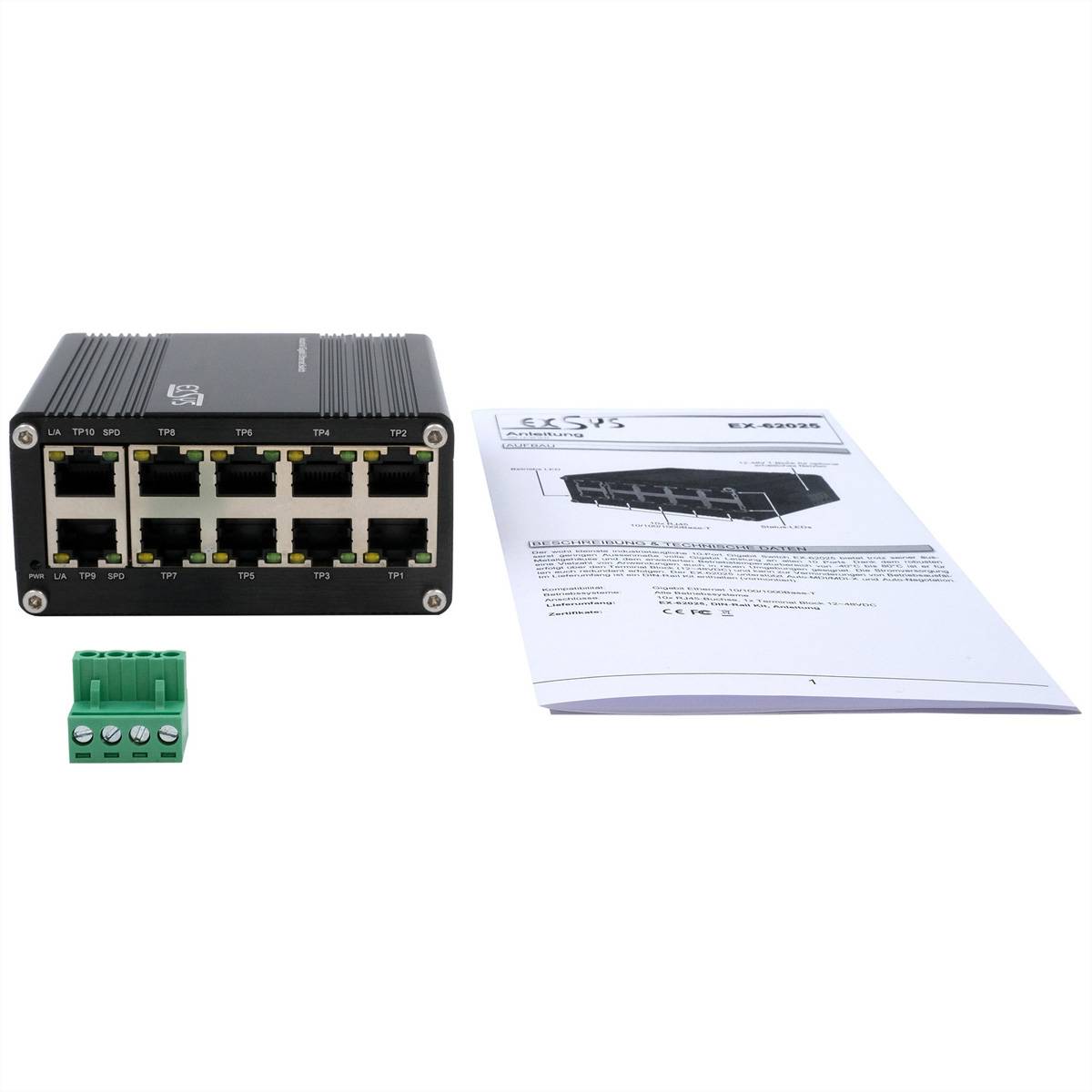EXSYS EX-62025PoE 10-poorts industriële PoE-switch mini unmanaged-4