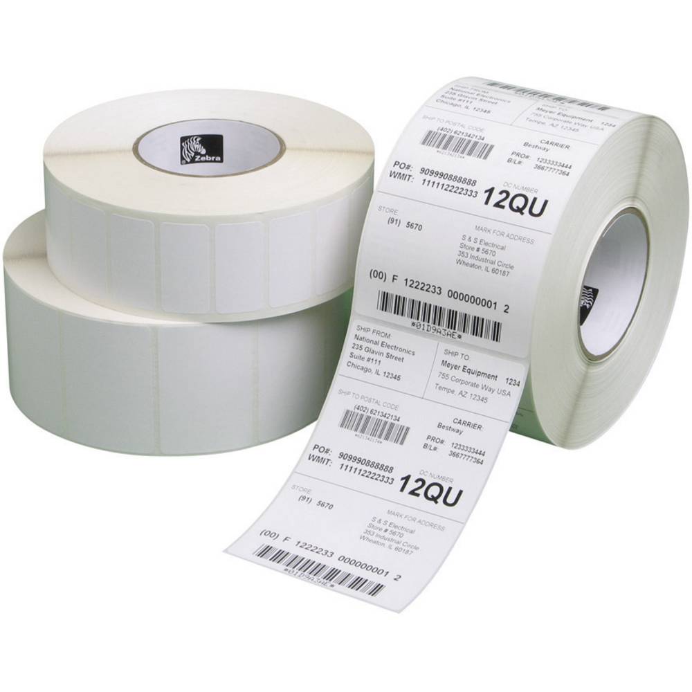 Zebra Rol met etiketten 100 x 50 mm Thermisch papier Wit 5200 stuk(s) Permanent 87000 Universele etiketten