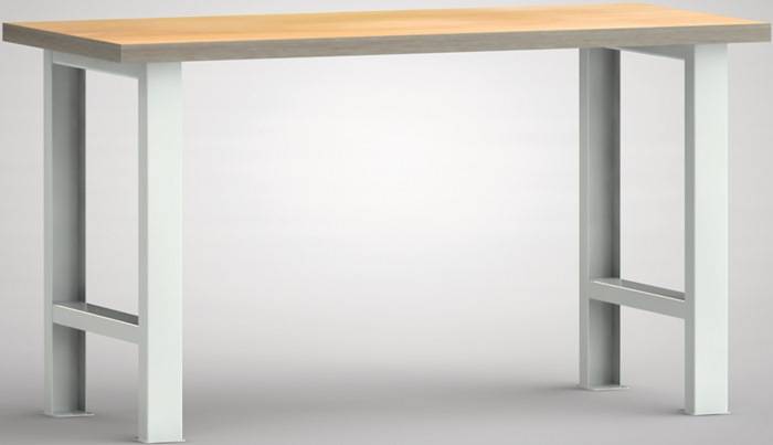 Werkbank B1.500xD700xH840 mm beukenhout multiplex lichtgrijs KLW-LUTZ BETRIEBSEI