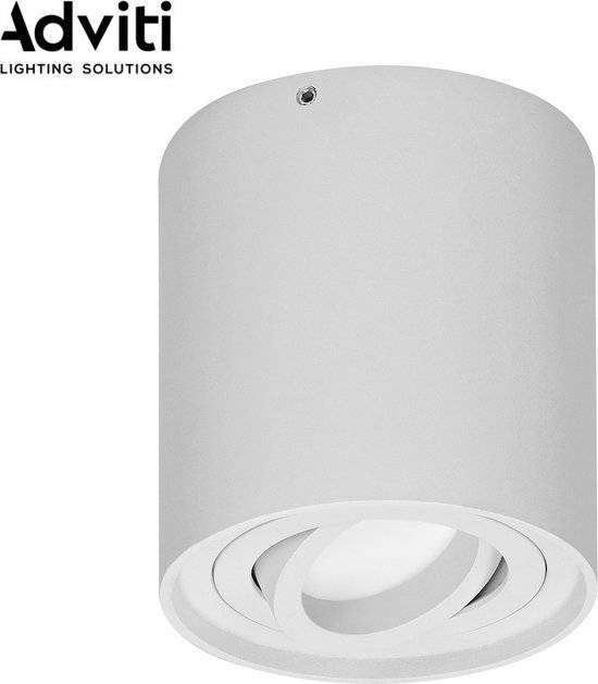 Adviti CAROLIN Ronde opbouwspot - Downlight - Wit - Richtbare lichtbron - GU10 - Aluminium behuizing-0