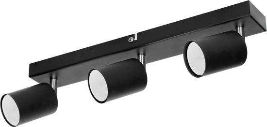 Plafondlamp geschikt voor 3 spotjes - Draaibare Opbouwspot - Ook geschikt als Wandlamp binnen - Doa Sp 3 - Zwart-0