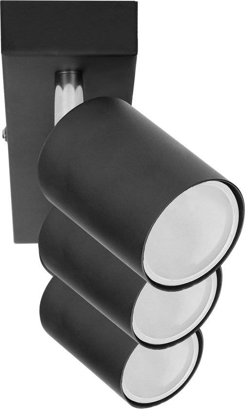 Plafondlamp geschikt voor 3 spotjes - Draaibare Opbouwspot - Ook geschikt als Wandlamp binnen - Doa Sp 3 - Zwart-1