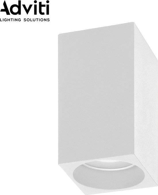 Adviti BARBRA Vierkante opbouwspot - Downlight - Wit - GU10 - Aluminium behuizing-0
