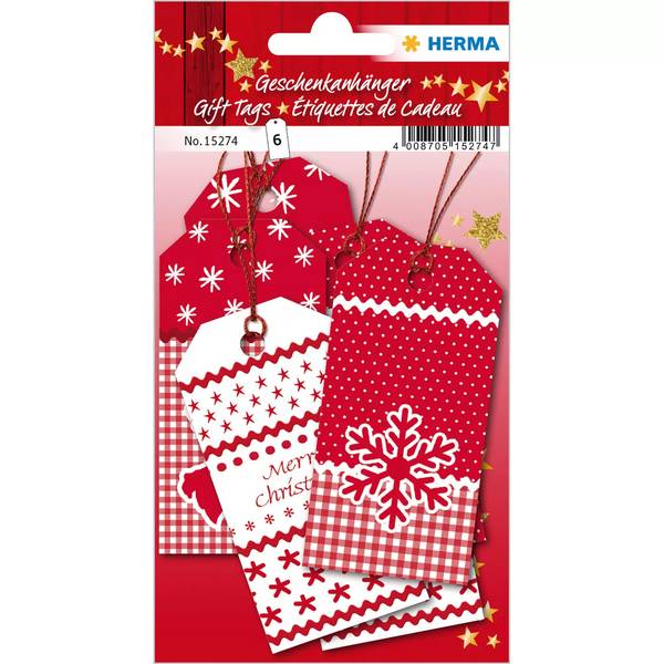 HERMA Kerstcadeaulabels Wit Kerst 6 stuks