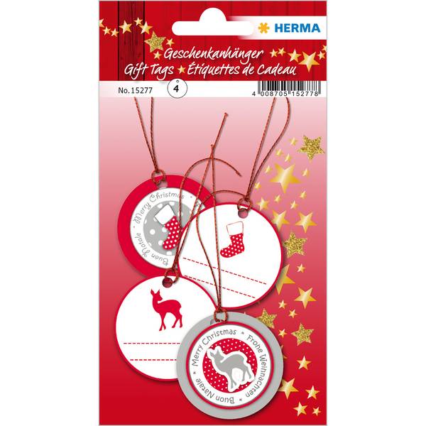 HERMA WEIHN. 3D-CADEAUKAARTJE, ROOD Ø 5 CM