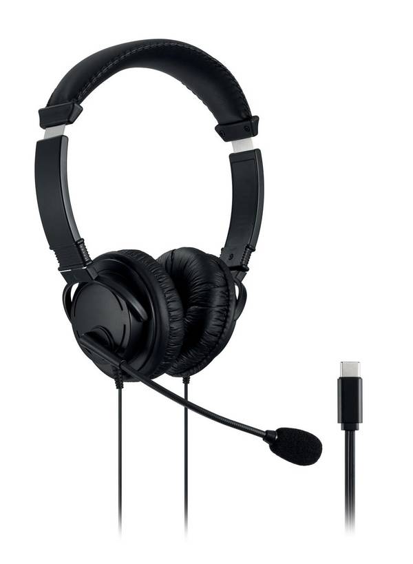 Kensington headset HiFi met microfoon, USB-C zwart