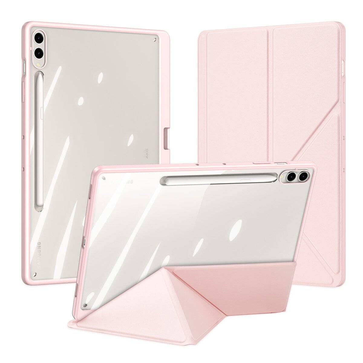 Dux Ducis Magi Tablethoes met standaard en penhouder, compatibel met Galaxy Tab S10 FE+, roze-0