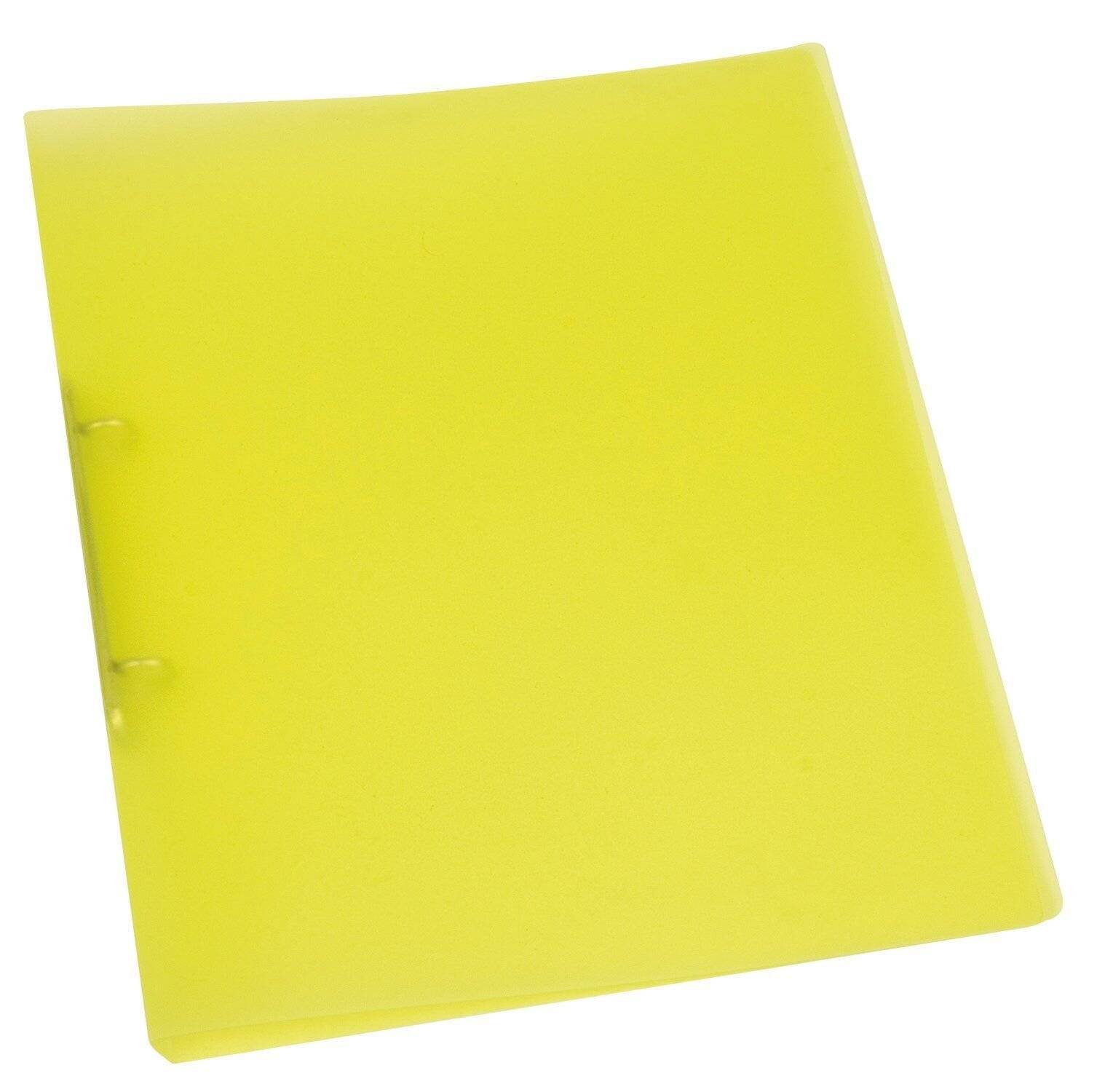 Q-CONNECT ringmap, PP, 2 ringen, 25 mm, transparant geel-5