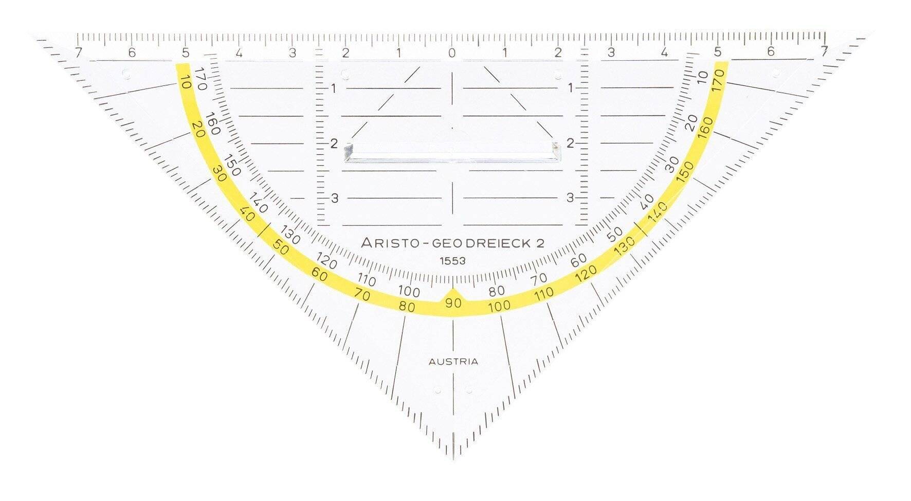 Aristo AR 1553 - Geodreieck Hypotenuse-Laenge 160 mm mit Griff-1