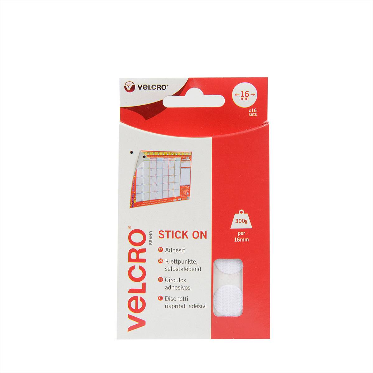 Velcro klittenbandstippen zelfklevend haken en lussen 16 mm x 16 sets Wit-1