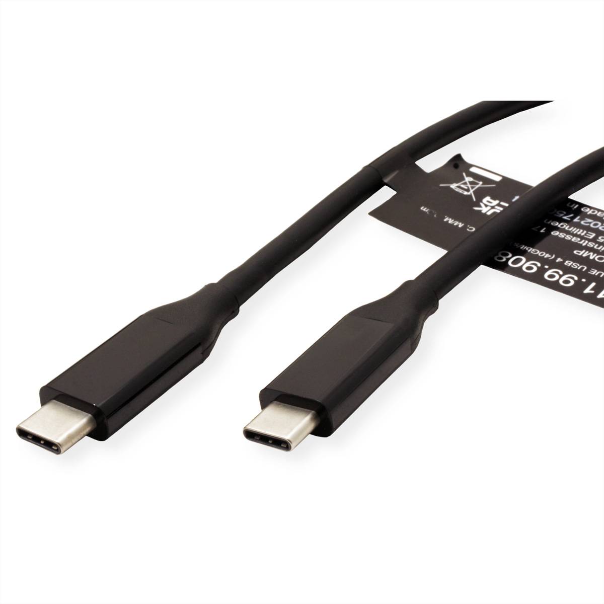 USB 4 Gen 3 kabel met de omkeerbare USB-C connector aan beide uiteinden voor gegevensoverdrachtsnelheden tot 40 Gbit/s e-2