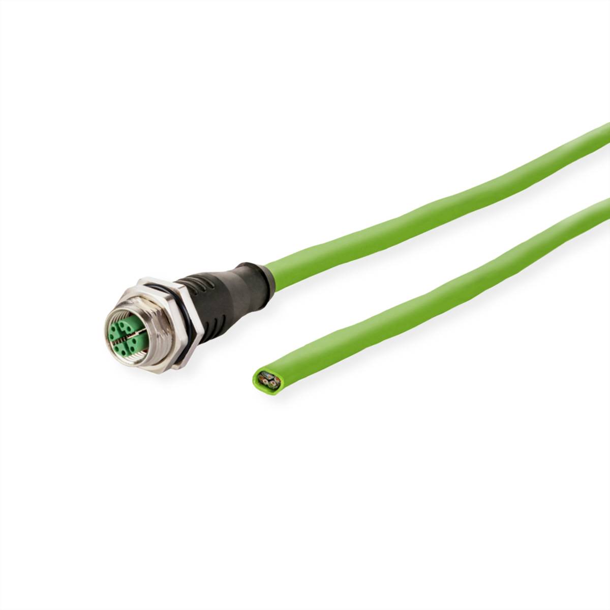 METZ CONNECT aansluitkabel M12 stekker recht/open end, 8-pins, X-gecodeerd, PUR, 0,5 m-0