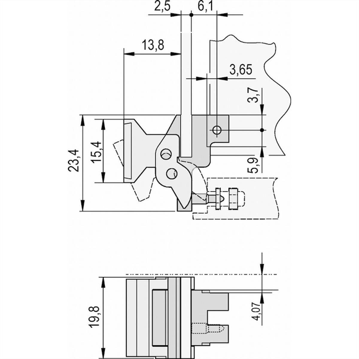 Schroff Handgreep trapeziumvormig, type 2, RAL 9005, zonder centreerpin-2