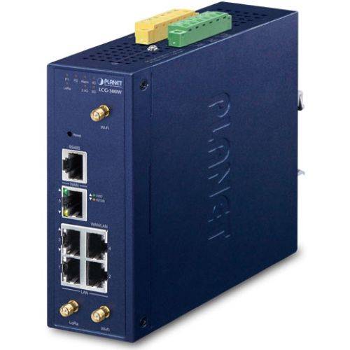 Planet LCG-300W IoT LoRaWAN-accessoire - 5x LAN 1 Gb - WiFi 2,4+5 GHz 802.11ax - DIN - IP30 - -40 -+75-1