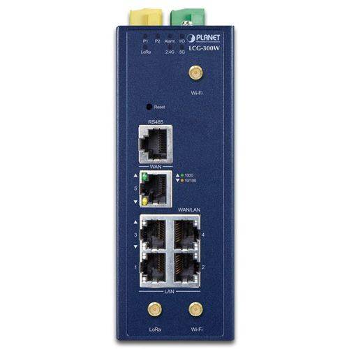 Planet LCG-300W IoT LoRaWAN-accessoire - 5x LAN 1 Gb - WiFi 2,4+5 GHz 802.11ax - DIN - IP30 - -40 -+75-2
