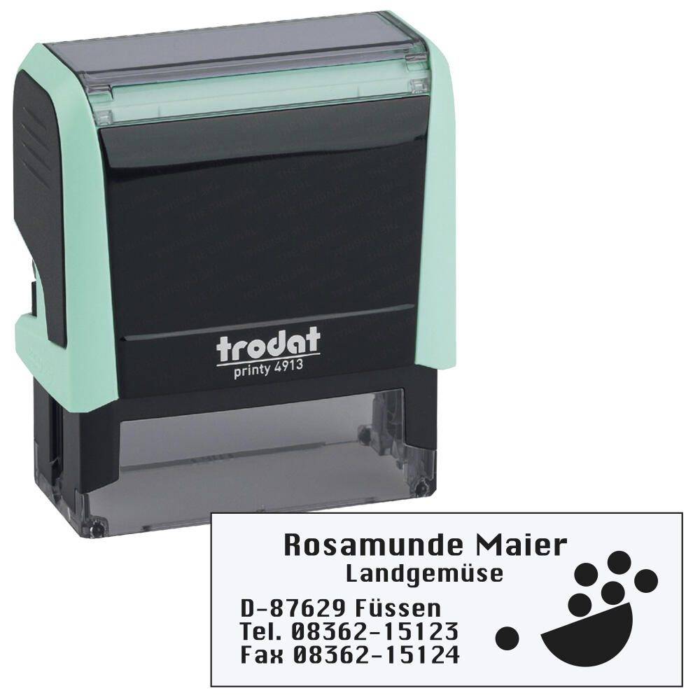 trodat Textstempel, individualisierbar printy 4913 selbstfärbend schwarz mit Logo (157386)-0