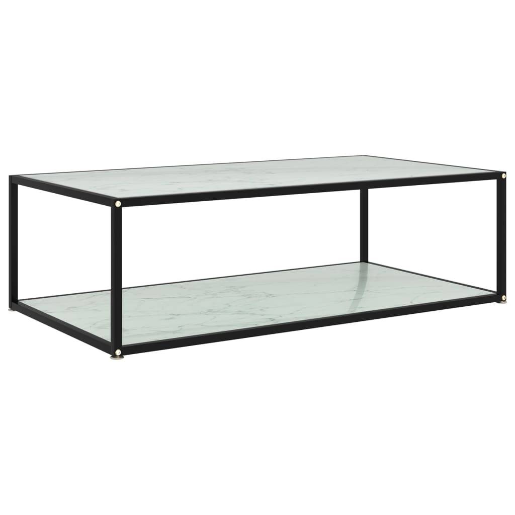 vidaXL - Salontafel - 120x60x35 - cm - gehard - glas - wit
