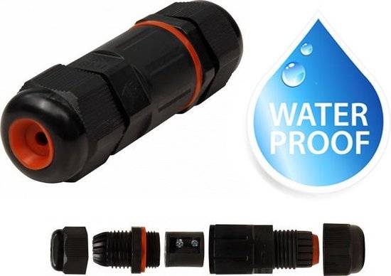 Kabelverbinder waterdicht - IP68 - 230Vac, 16A - Stekker 3-polig - Max. 1,5mm² (Lasdoos, Kabeldoos)-1