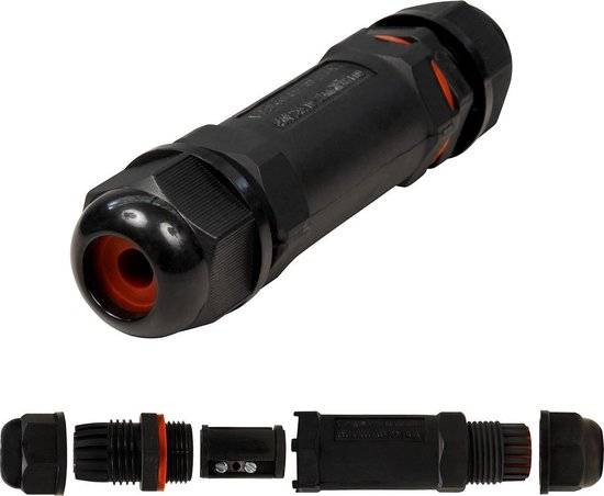 Kabelverbinder waterdicht - IP68 - 250Vac, 16A - Stekker 3-polig - Max. 2,5mm² (Lasdoos, Kabeldoos)-1