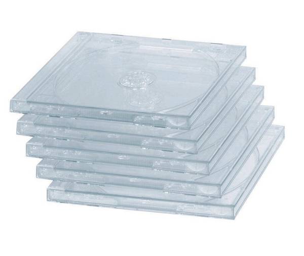 MediaRange Cajas CD dubbel, 10 mm, transparant, 5 stuks jewel case 2 schijven transparant